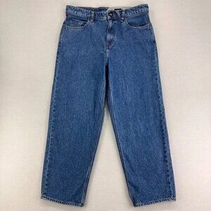 Volcom Jeans Womens 30 Blue High Rise Billowed Loose Tapered Leg Rigid Skater